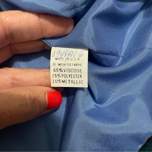 Doncaster Vintage Purple Blue Metallic Gold Blazer Size 6 - Picture 7 of 9
